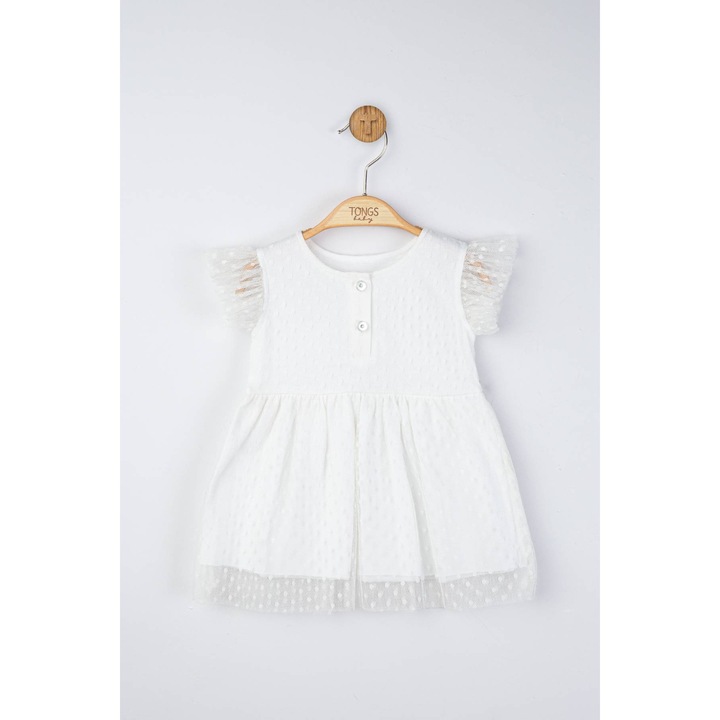 Rochita eleganta cu tulle pentru fetite, Tongs baby, Ecru, 24-36 luni
