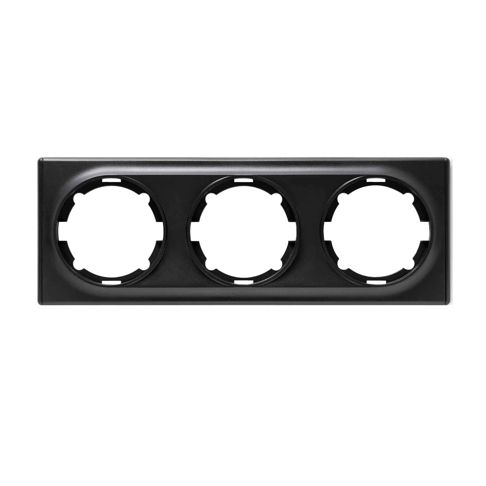 Rama priza 3 module, OneKeyElectro Florence, Policarbonat, negru mat ...