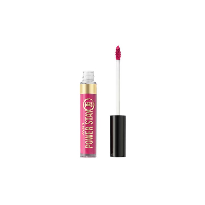Ruj lichid mat rezistent la transfer 16h Power Stay, Fail Proof Fuchsia, Avon, 6ml
