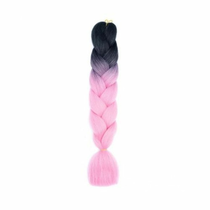 Par de inlocuire pentru impletitura de par afro si olandeza 120 cm, 100 g, negru-roz B4, 1 buc