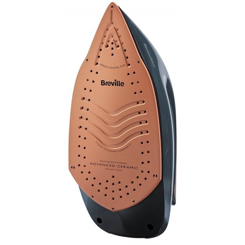 Statie de calcat Breville PressXpress VIN411X, 2600W, 6 bari, jet de abur 245 g/min, talpa ceramica, rezervor apa 1.7 L, oprire automata, Negru-Gri