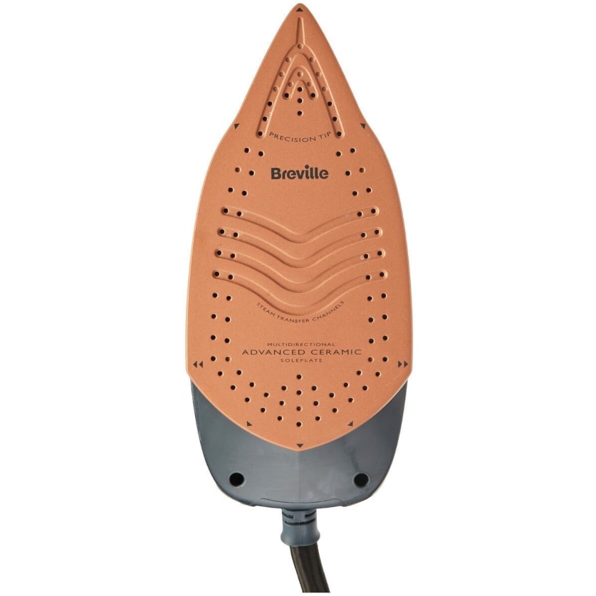 Statie de calcat Breville PressXpress VIN411X, 2600W, 6 bari, jet de abur 245 g/min, talpa ceramica, rezervor apa 1.7 L, oprire automata, Negru-Gri
