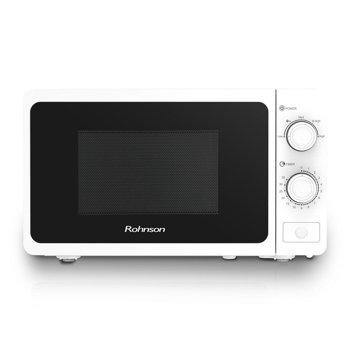 Cuptor cu microunde Rohnson R-2021, 20 l, 700W, 5 niveluri, Temporizator, Dezghetare, Alb