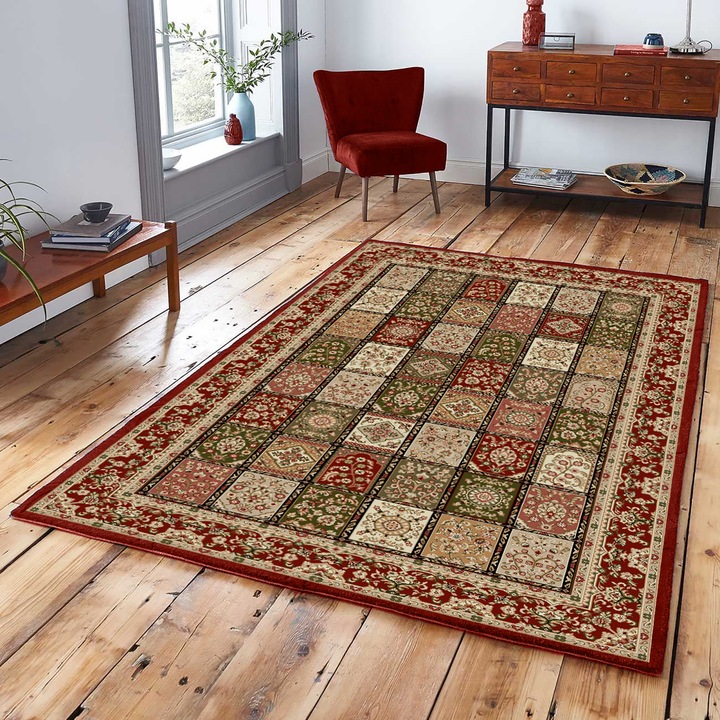 Covor Clasic pentru Living si Dormitor – Model Timbre Lotos 1518 - Grena, 120x170