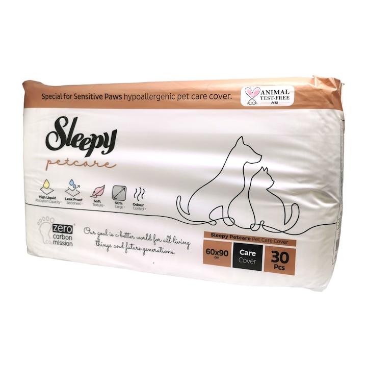 Еднократни абсорбиращи чаршафи Sleepy, За домашни любимци, 60х90см, 30 броя