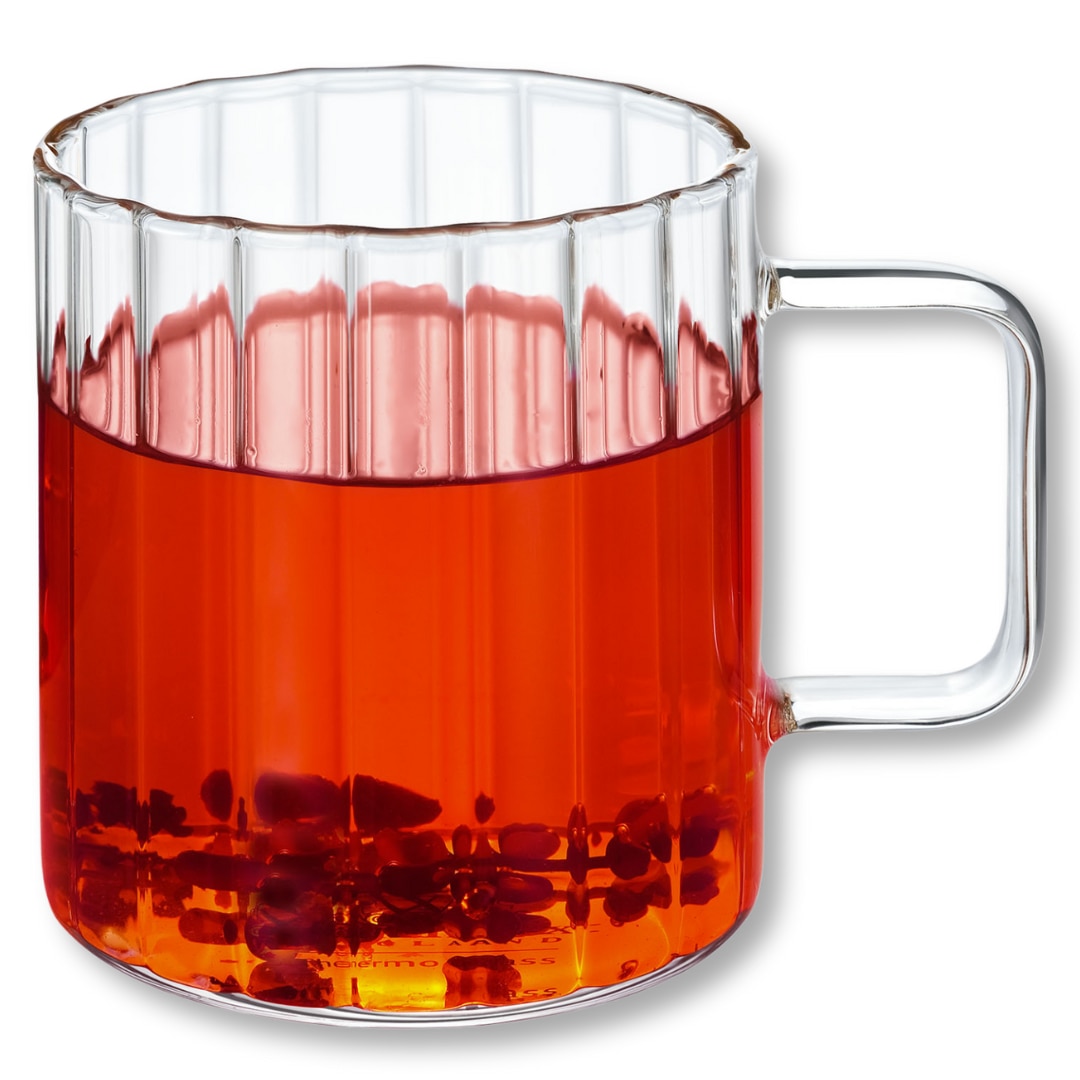 Cana termo sticla transparente, 550 ml, 1 piese, Ceasca pentru cafea, ceai, apa, suc, Thermoglass, Wilmax England