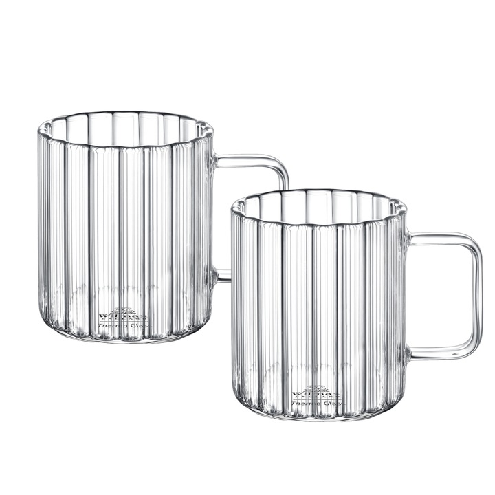 Комплект 2 чаши за кафе, Wilmax England, термоустойчиво стъкло, 150 ml, прозрачни