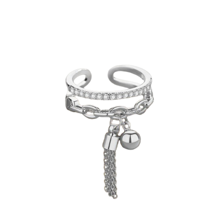 Inel, Bohemia, suflat cu argint, marime reglabila, elegant