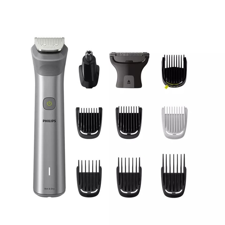 Мултифункционална машинка за подстригване 11 в 1 PHILIPS Multigroom Series 5000 MG5930/15, батерия, автономност 120 мин, антрацитно сиво