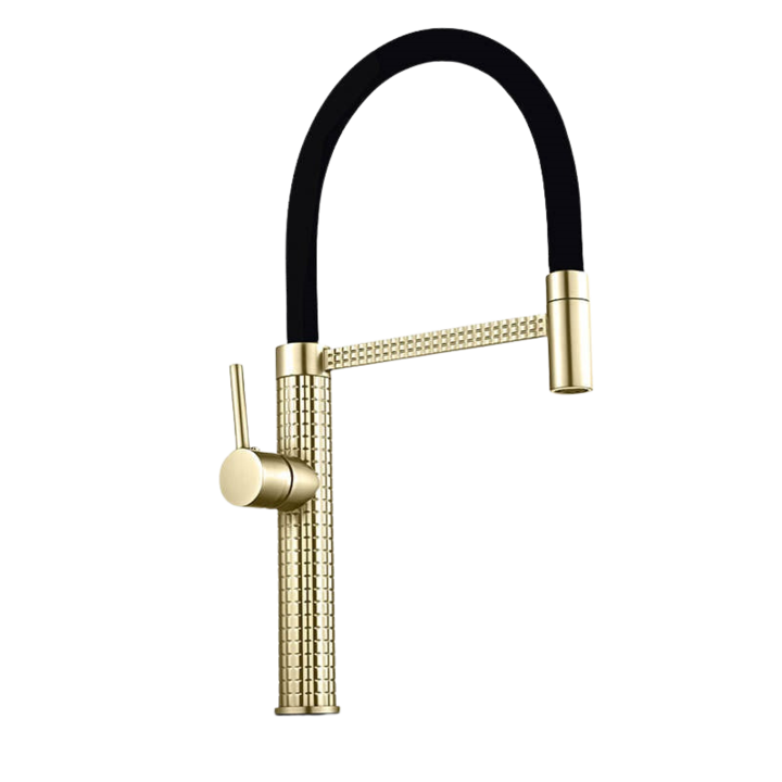 Смесител за кухня с изтеглящ се душ, Златист / Гланц, специален дизайн