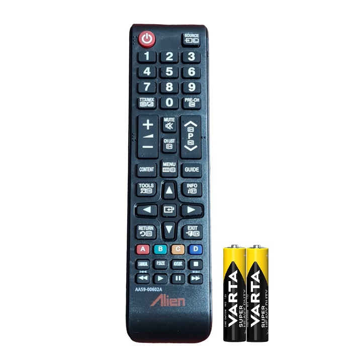 SAMSUNG univerzális távirányító, LCD, LED, maximális működési távolság 10 m, fekete, elemekkel