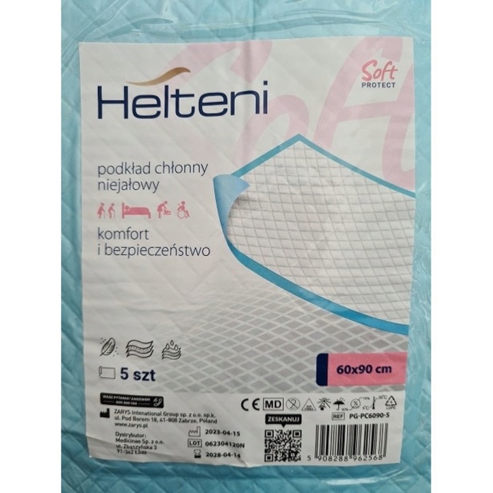Tampoane absorbante nesterile 60 x 90 cm, Helteni 5 buc