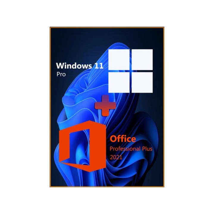 Licenta Microsoft Windows 11 Pro + Office 2021 Pro Plus, Medialess