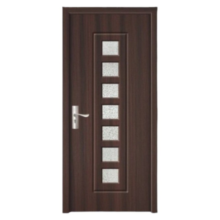 Usa interior din MDF Novo Doors ND236, Cadru din lemn masiv, Kit complet, Toc reglabil INCLUS, Plinta pe Ambele Parti, 70x200 cm, Wenge