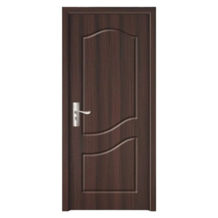 Usa interior din MDF Novo Doors ND80, Cadru din lemn masiv, Geam Sablat, Kit complet, Toc fix 10 cm inclus, Manere si balamale incluse, 60x200 cm, Wenge
