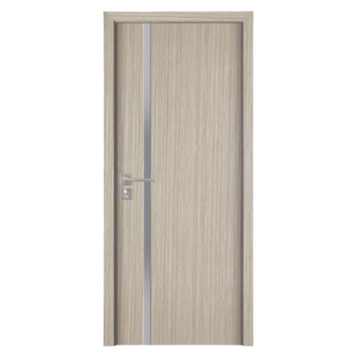 Usa interior din MDF Novo Doors ND04 LUX PREMIUM, Cadru din lemn masiv, Kit complet, Toc reglabil INCLUS, Plinta pe Ambele Parti, 60x200 cm, Gri