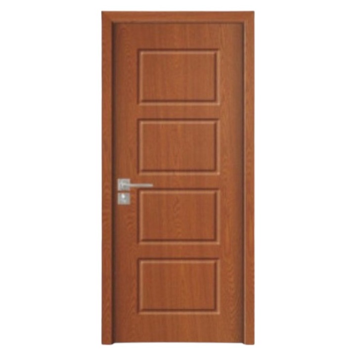 Usa interior din MDF Novo Doors ND82, Cadru din lemn masiv, Geam Sablat, Kit complet, Toc fix 10 cm inclus, Manere si balamale incluse, 80x200 cm, Maro