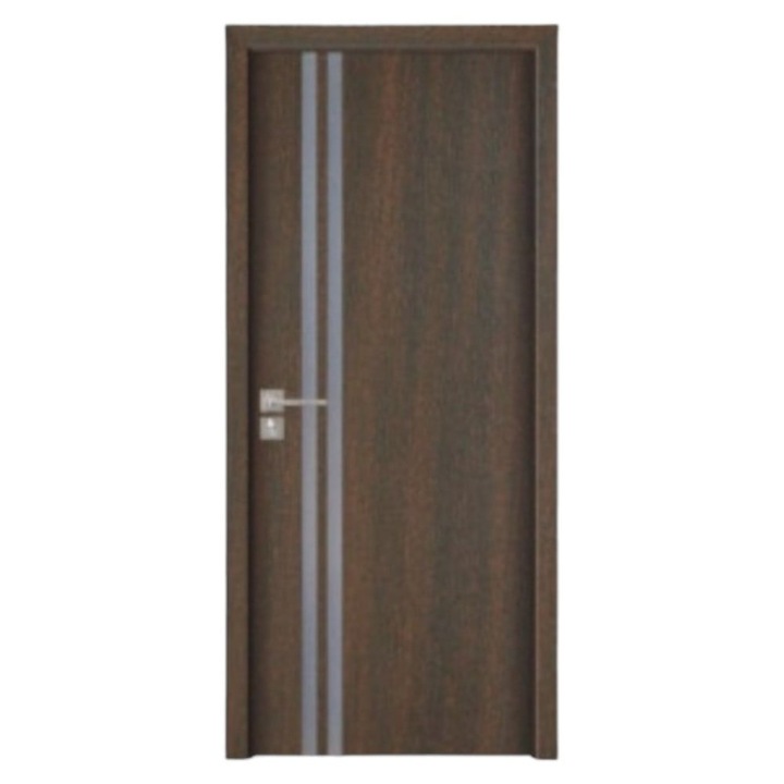 Usa interior din MDF Novo Doors ND08 LUX PREMIUM, Cadru din lemn masiv, Kit complet, Toc reglabil INCLUS, Plinta pe Ambele Parti, 80x200 cm, Wenge