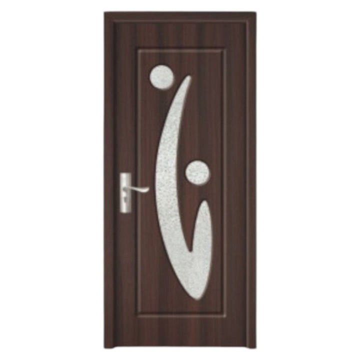 Usa interior din MDF Novo Doors ND70, Cadru din lemn masiv, Geam Sablat, Kit complet, Toc fix 10 cm inclus, Manere si balamale incluse, 70x200 cm, Wenge