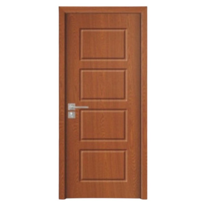Usa interior din MDF Novo Doors ND82, Cadru din lemn masiv, Geam Sablat, Kit complet, Toc reglabil INCLUS, Manere si balamale incluse, 80x200 cm, Maro