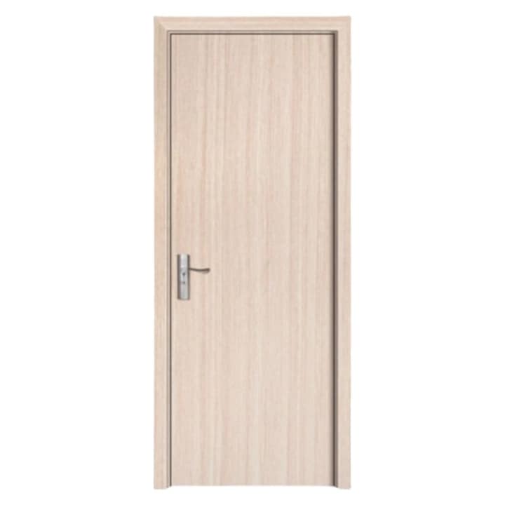 Usa interior din MDF Novo Doors ND81, Cadru din lemn masiv, Geam Sablat, Kit complet, Toc fix 10 cm inclus, Manere si balamale incluse, 60x200 cm, Crem