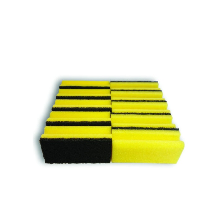 Szett - 10 x nagyon erős tisztítószivacs 7x14 cm, ideális erős tisztításhoz és kemény felületekhez, körömvédelemmel tervezve, Konga Professional