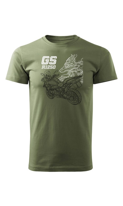 Tricou Barbati, Topslang, BMW GS 1250 Adventure, 1577-6, Kaki, XL EU