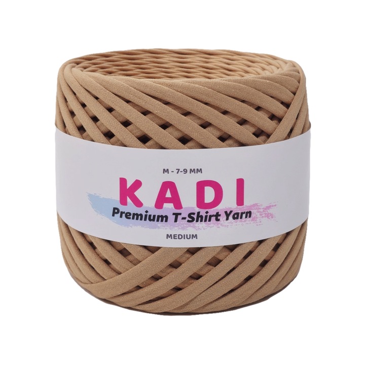 KaDi Medium szalagos horgolt cérna, 7-9 mm, 110 m, Karamell szín