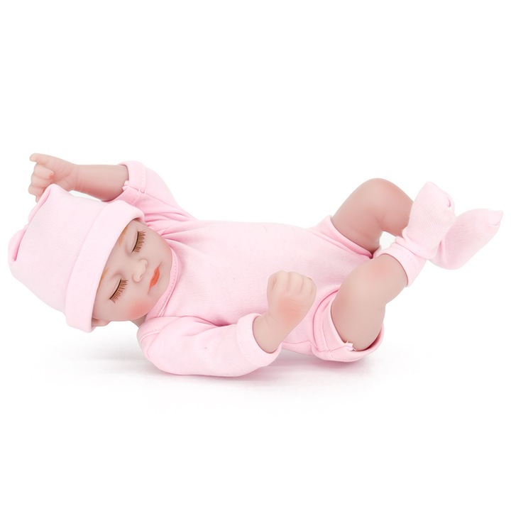 Gyerekbaba, IBEBE, Szimuláció, Vinyl, 28cm, Rózsaszín ruhák