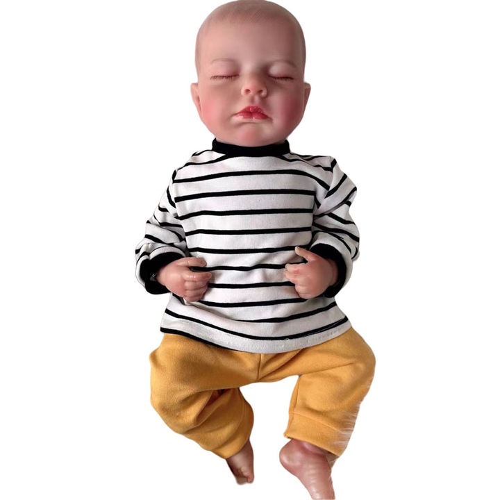 Baba gyerekeknek, IBEBE, 45 cm, csíkos ruhák