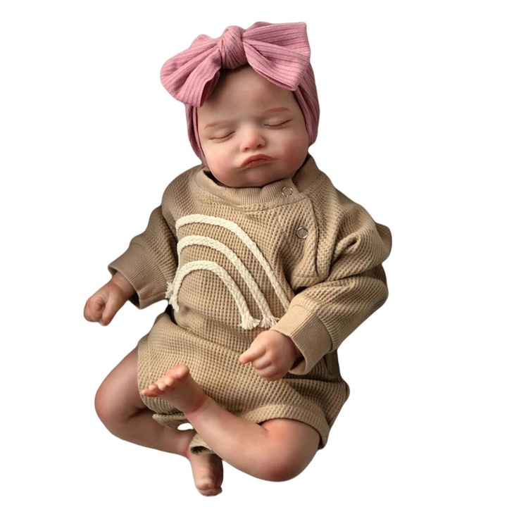 IBEBE gyerekbaba, 45 cm, alvó, barna