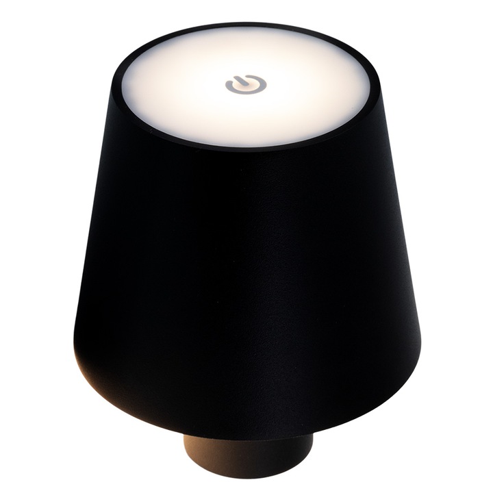 Lampa led pentru sticle, Paris, Wireless Led, 2800 k, IP54, lumina dimabila, incarcare magnetica, rezistenta la apa, pentru restaurant, terasa, hotel, locuinta, Negru