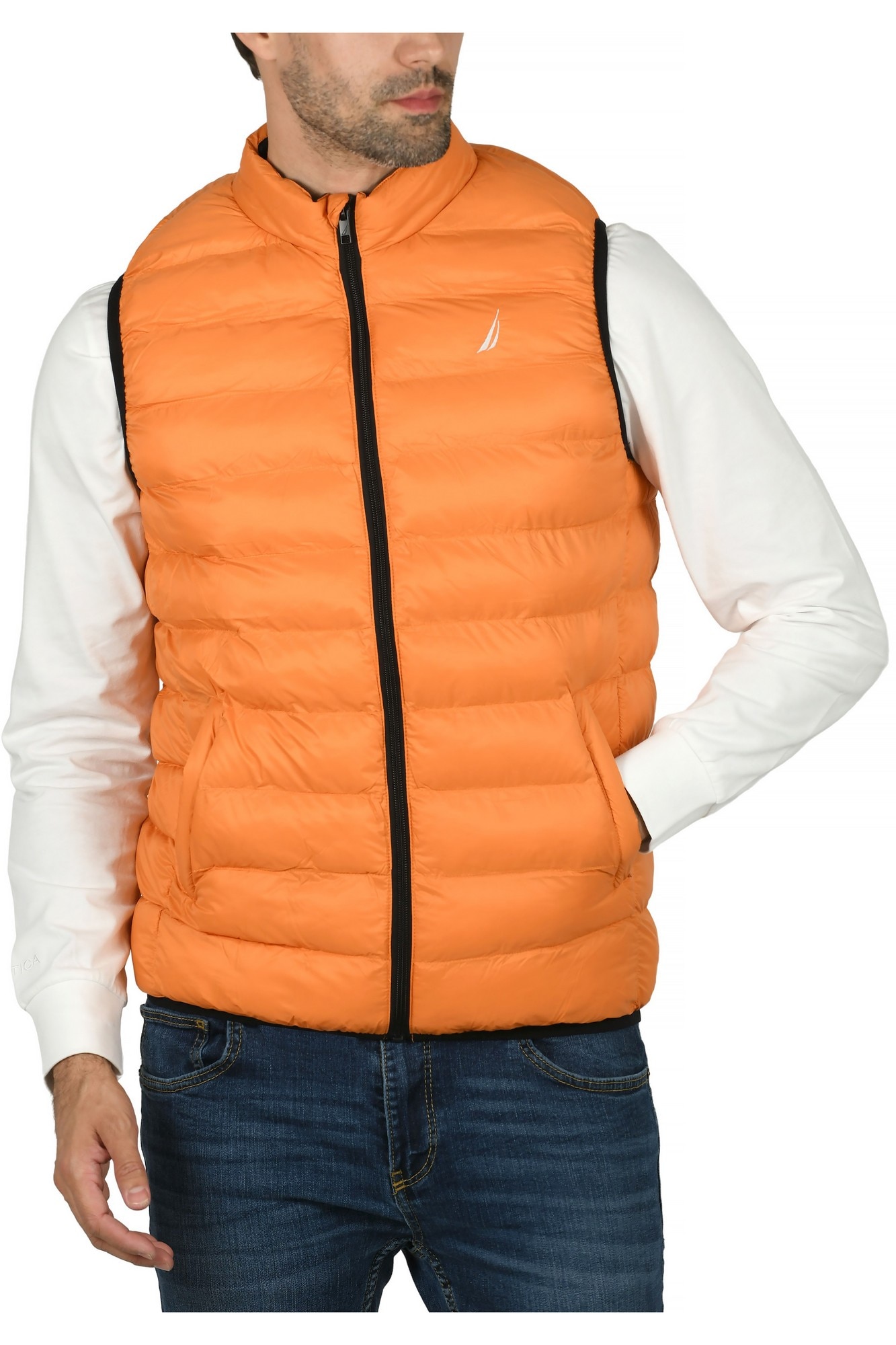 Gilet Nautica Homme Taille M - Jaune, En Polyester, Très Bon état