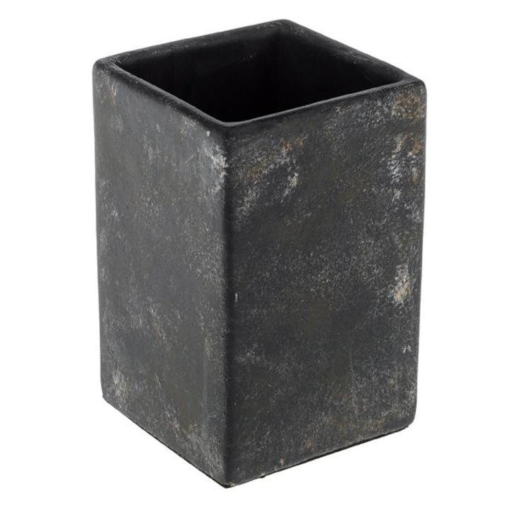 Fogkefe tartó, Fekete Cement Négyzet 7x7x11cm