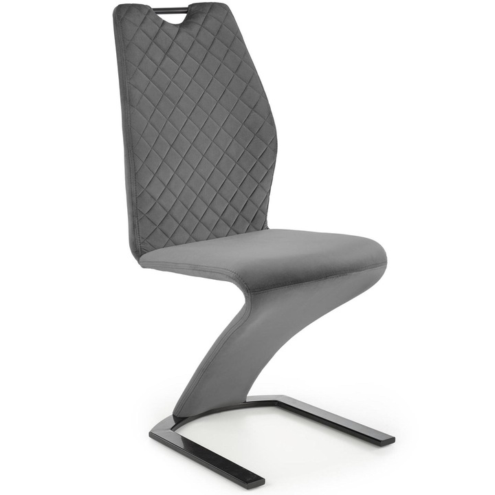 Scaun tapitat, Halmar, K442, Otel/Textil, Gri