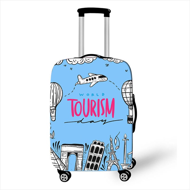 Husa protectie troler model World Tourism, Albastru, marimea L