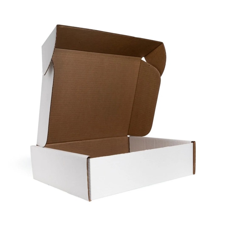 Set 5 Cutii Carton cu Autoformare, CO3, 330x230x100mm, Alb