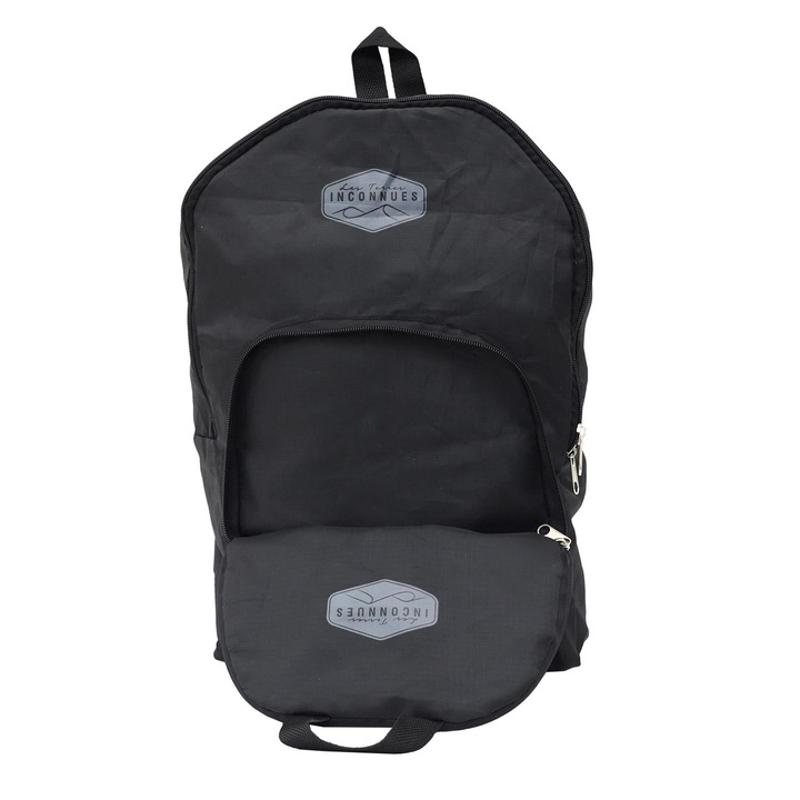 Rucsac pliabil, negru, 38x16x28 cm, Happymax