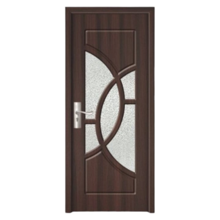Usa interior din MDF Novo Doors ND309, Cadru din lemn masiv, Geam Sablat, Kit complet, Toc fix 10 cm inclus, Manere si balamale incluse, 80x200 cm, Wenge