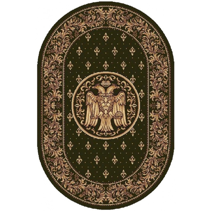 Църковен килим, Home Vista, Lotos 15032, Овал, Зелен, 150x230 см