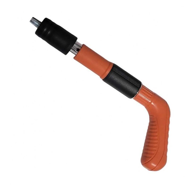 Mini Pistol SIKS Manual Pentru Fixarea Cuielor Pe Perete, Lungime 30 cm, Calibru 7.3 cm, Pneumatic, Accesorii, Ochelari De Protectie Si Dopuri Urechi Incluse, Cutie Transport, Portocaliu