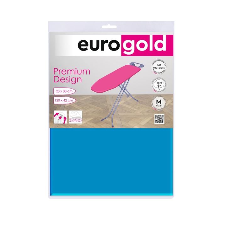 Husa pentru masa de calcat EUROGOLD, 120 x 42 cm, Premium DC42F3 Skyblue4336