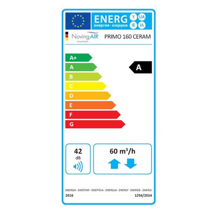 Sistem de ventilatie cu recuperare de caldura - NovingAIR PRIMO - descentralizat, eficienta energetica 93%