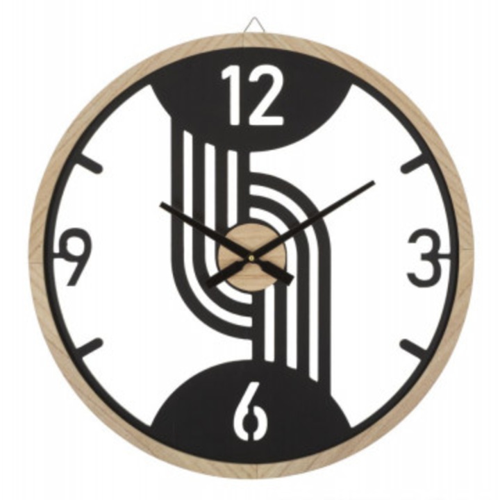 Fekete / bézs fém és MDF dekoratív óra, ø 60 cm, Clips Mauro Ferreti