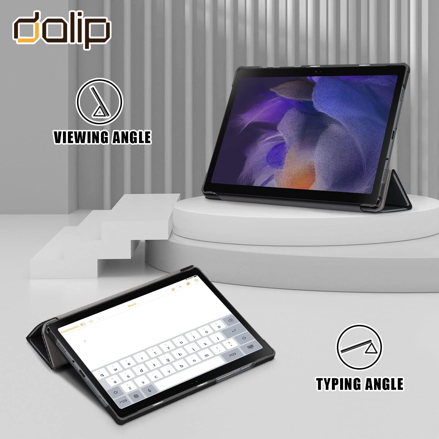 Husa pentru Lenovo Tab P11 Pro Gen 2, Dalip Flip Protect 360° Landscape View, Piele ecologica, Negru