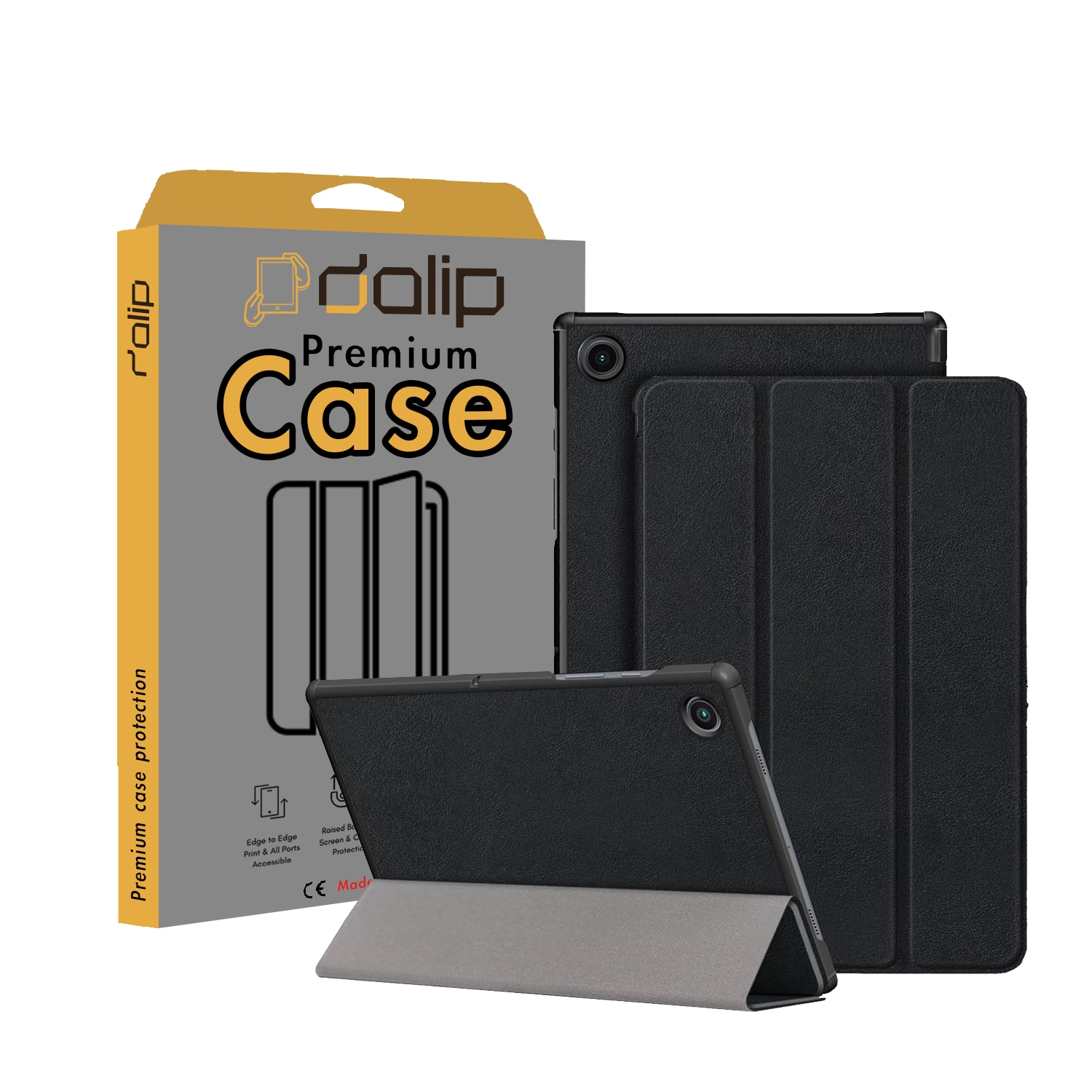 Husa pentru Lenovo Tab P11 Pro Gen 2, Dalip Flip Protect 360° Landscape View, Piele ecologica, Negru