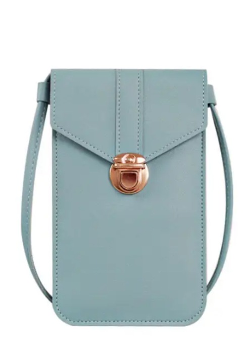 Geanta Dama Pentru Telefon, cu Ecran Tactil, Albastru Deschis