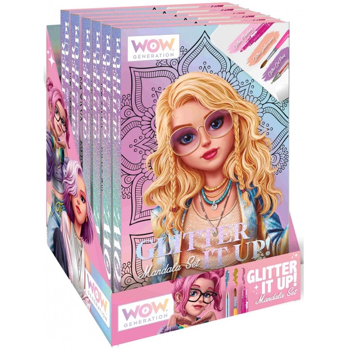 Set creativ Mandala, Euroswan WoW Generation, 40 pagini, 10 culori, 175x275x40mm