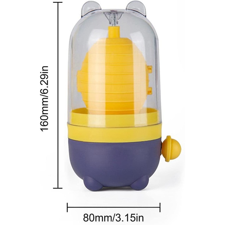 Tel manual pentru oua, QttvbTna, Silicon, 16x8x8 cm, Galben