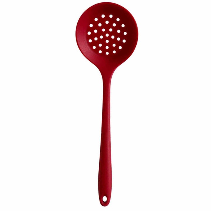 Paleta de bucatarie, Silicon, Rezistenta la temperaturi inalte, 32.5 x 4.5 cm, Rosu